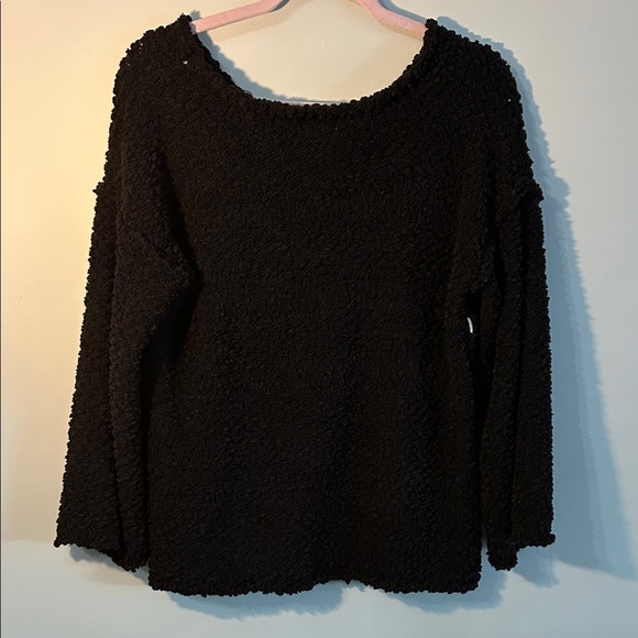 POL Black and White Textured Crew Neck Sweater - Picture 4 of 5